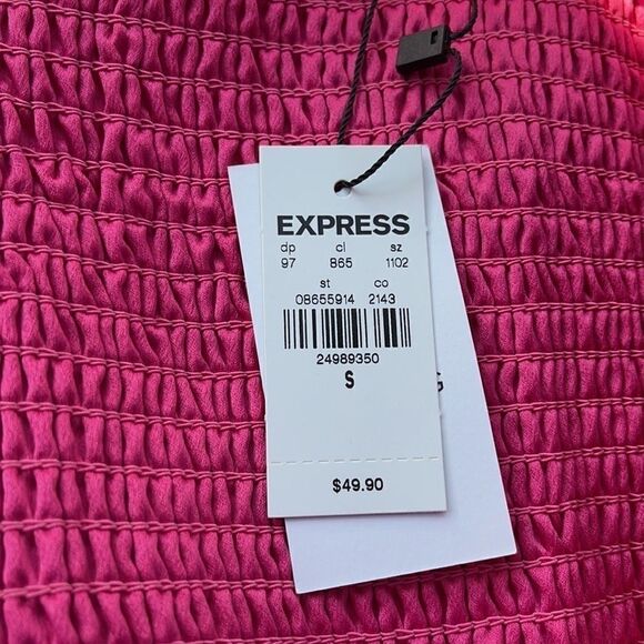 Ladygang Off The Shoulder Cropped Going Out Bright Pink Puffy Sweetheart Top S - Picture 4 of 9